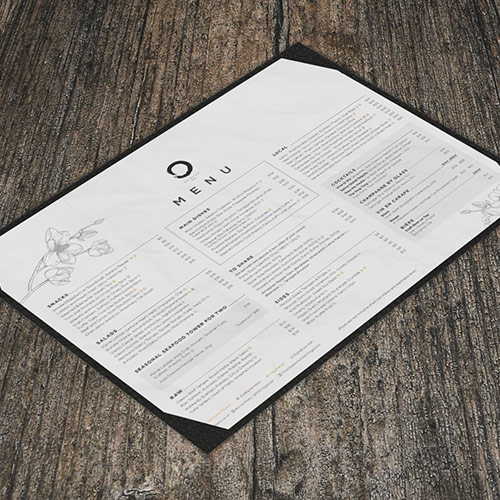 restaurant menu