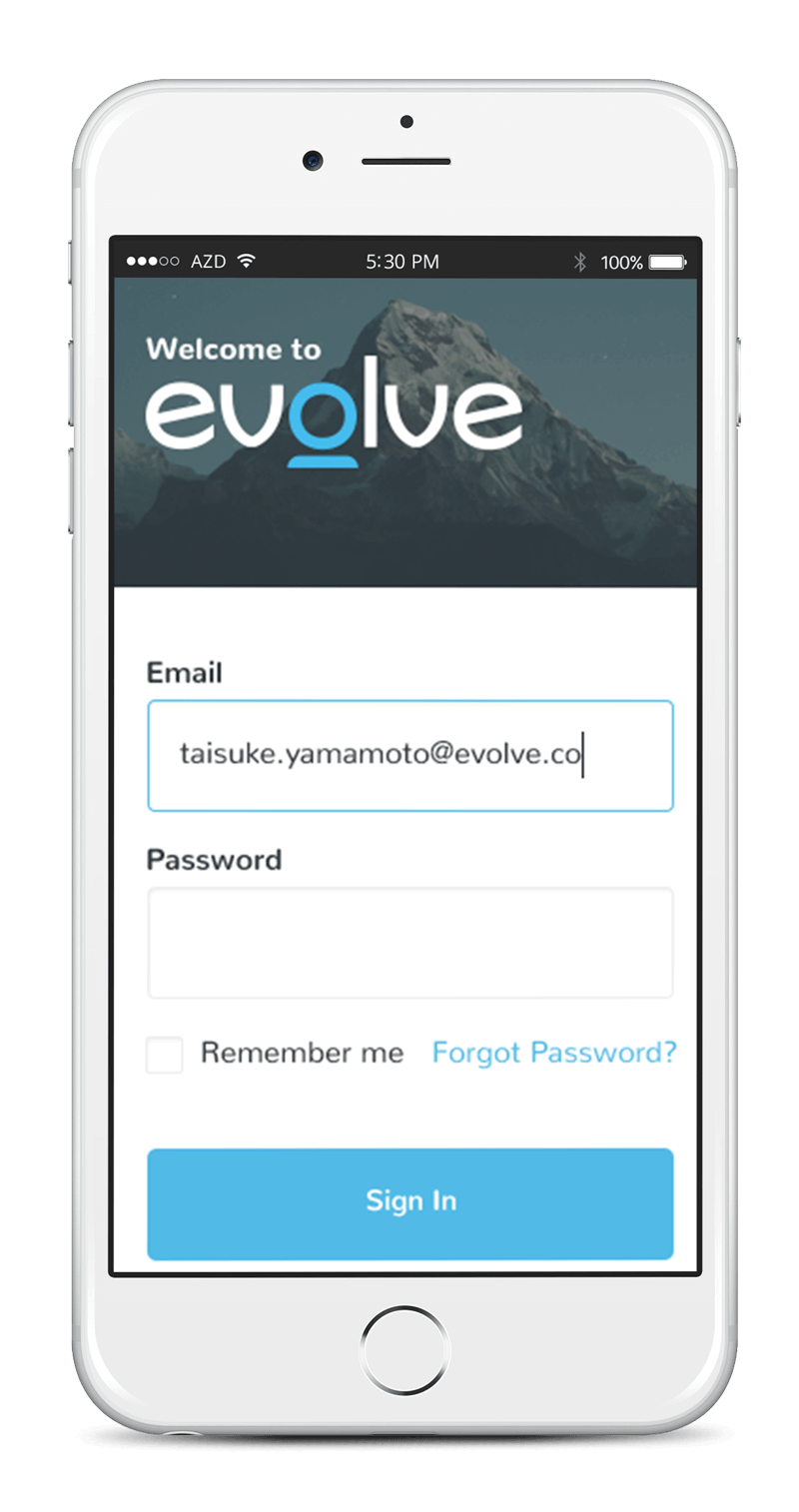 evolve mobile phone mockup 2